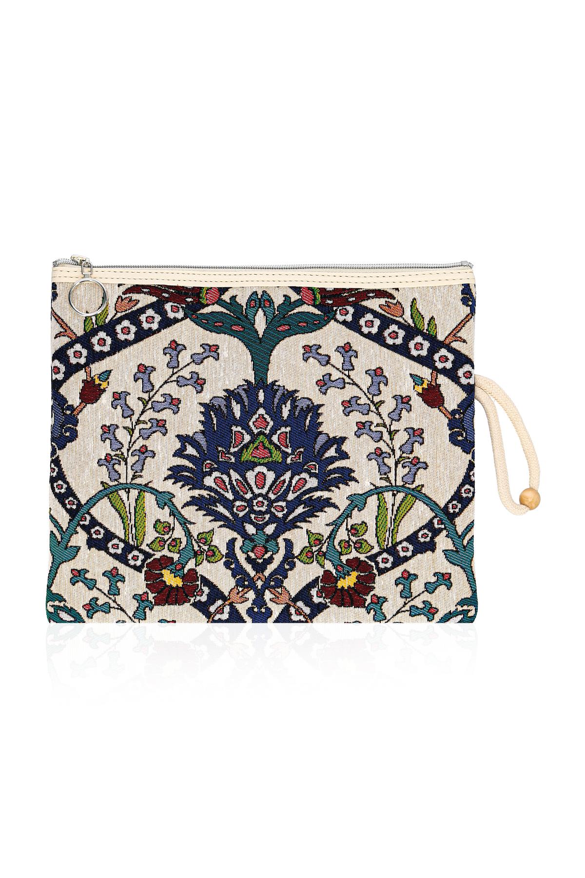 Etnik Desenli Kadın Portföy Clucth Çanta Makyaj Çanta El Çantası