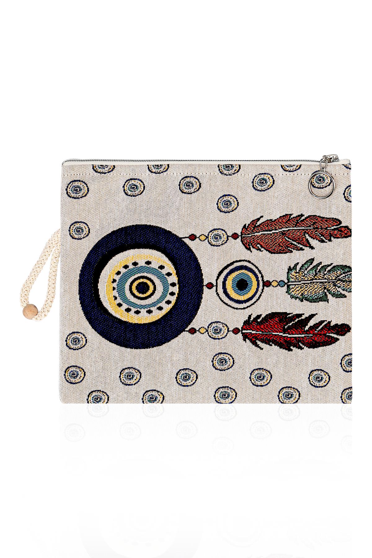 Etnik Desenli Kadın Portföy Clucth Çanta Makyaj Çanta El Çantası