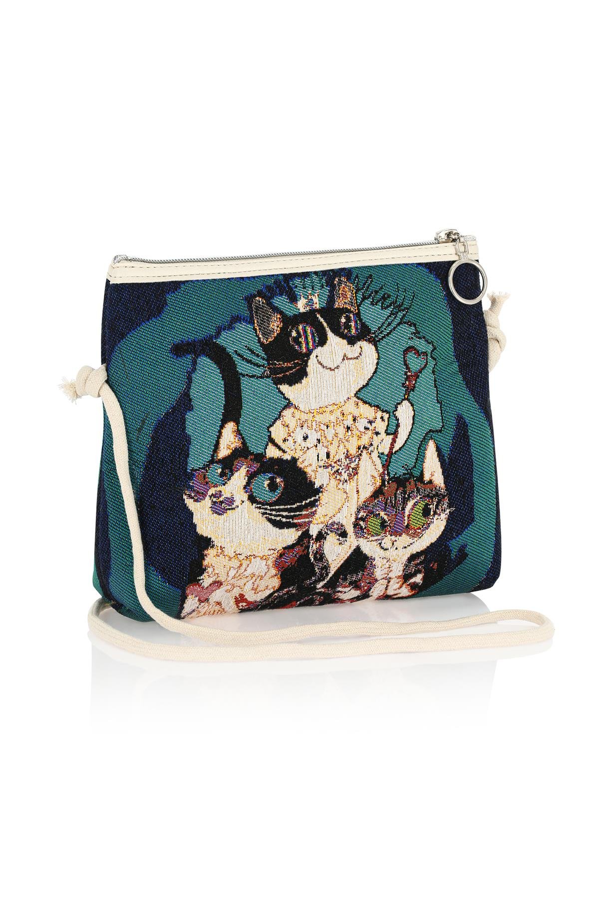 Etnik Desenli Kadın Sırt El Omuz Çanta Mottif İstanbul Otantik Goblen 1051