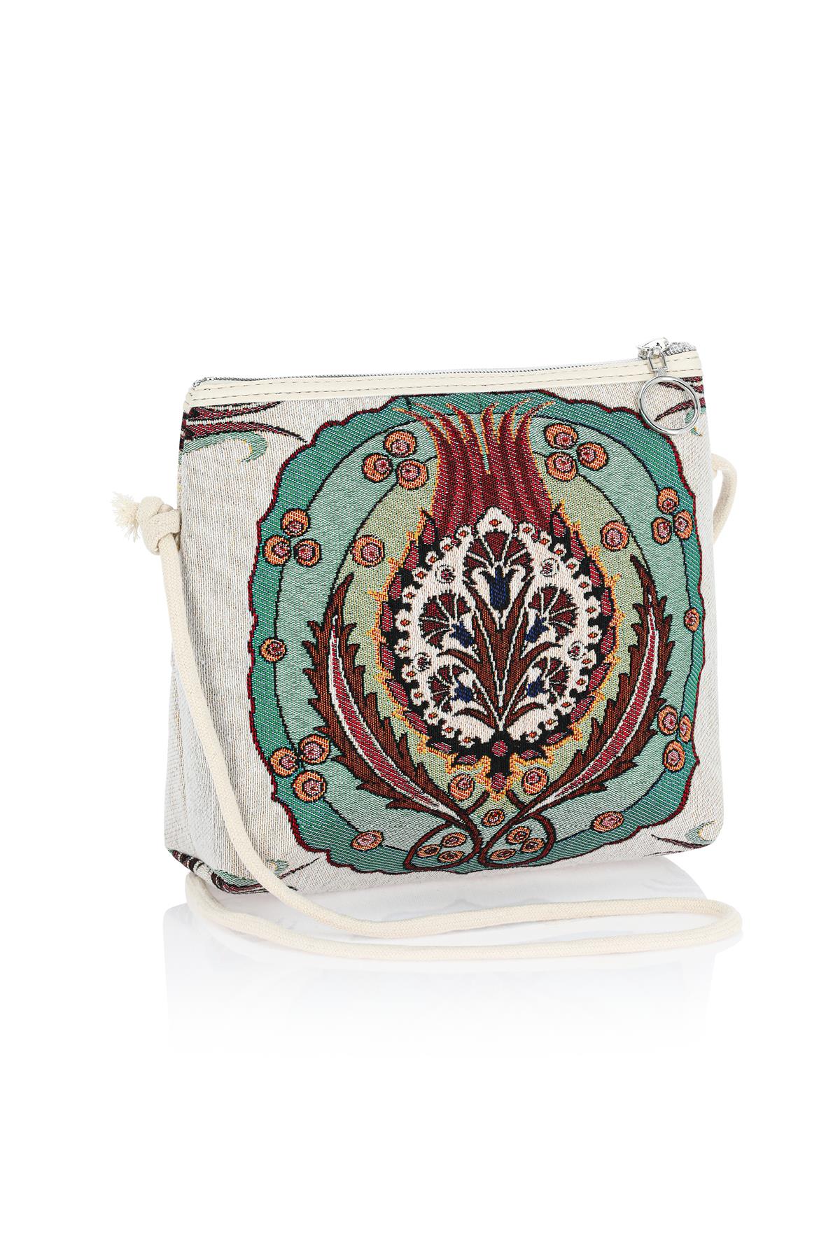 Etnik Desenli Kadın Sırt El Omuz Çanta Mottif İstanbul Otantik Goblen 1051