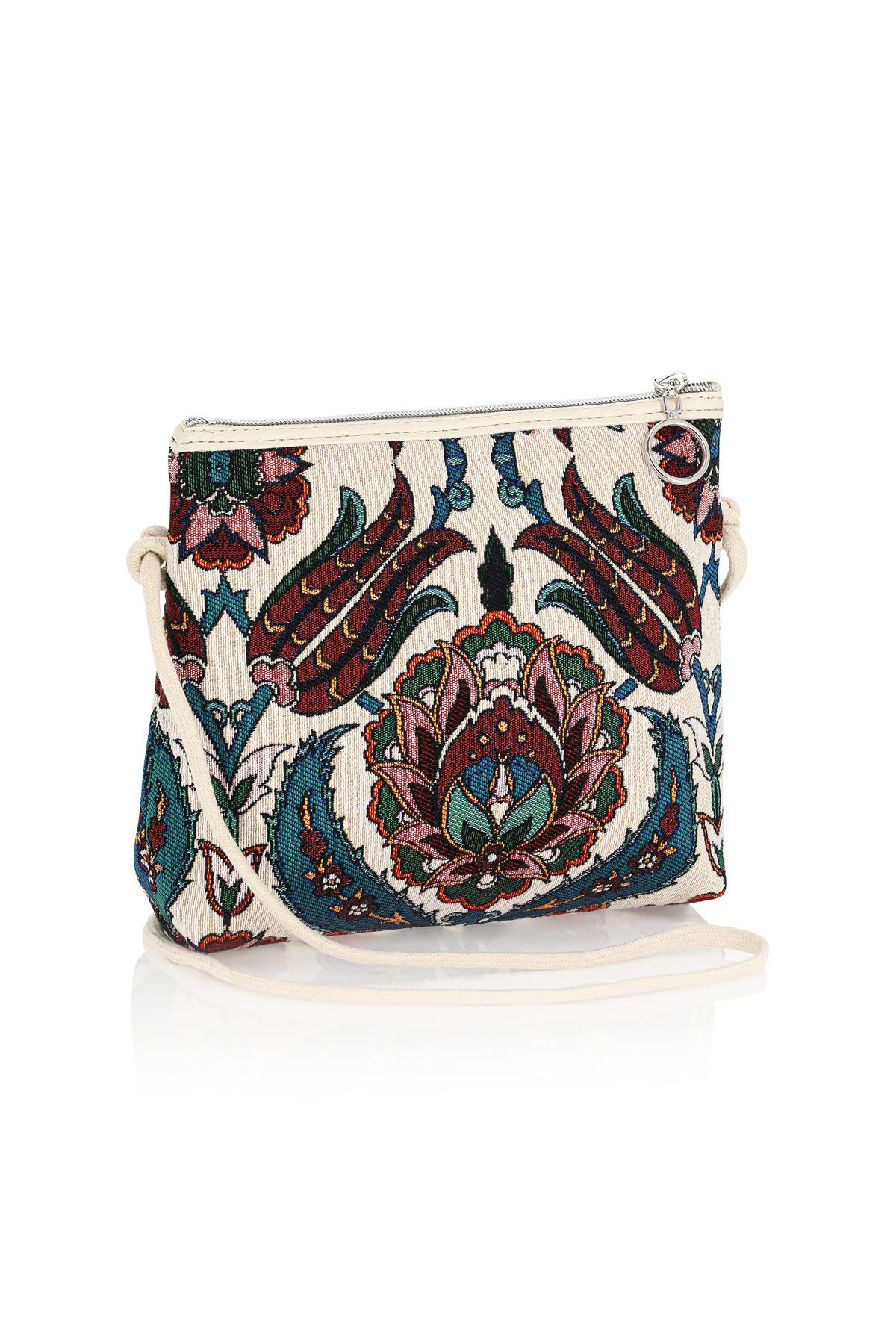 Etnik Desenli Kadın Sırt El Omuz Çanta Mottif İstanbul Otantik Goblen 1051