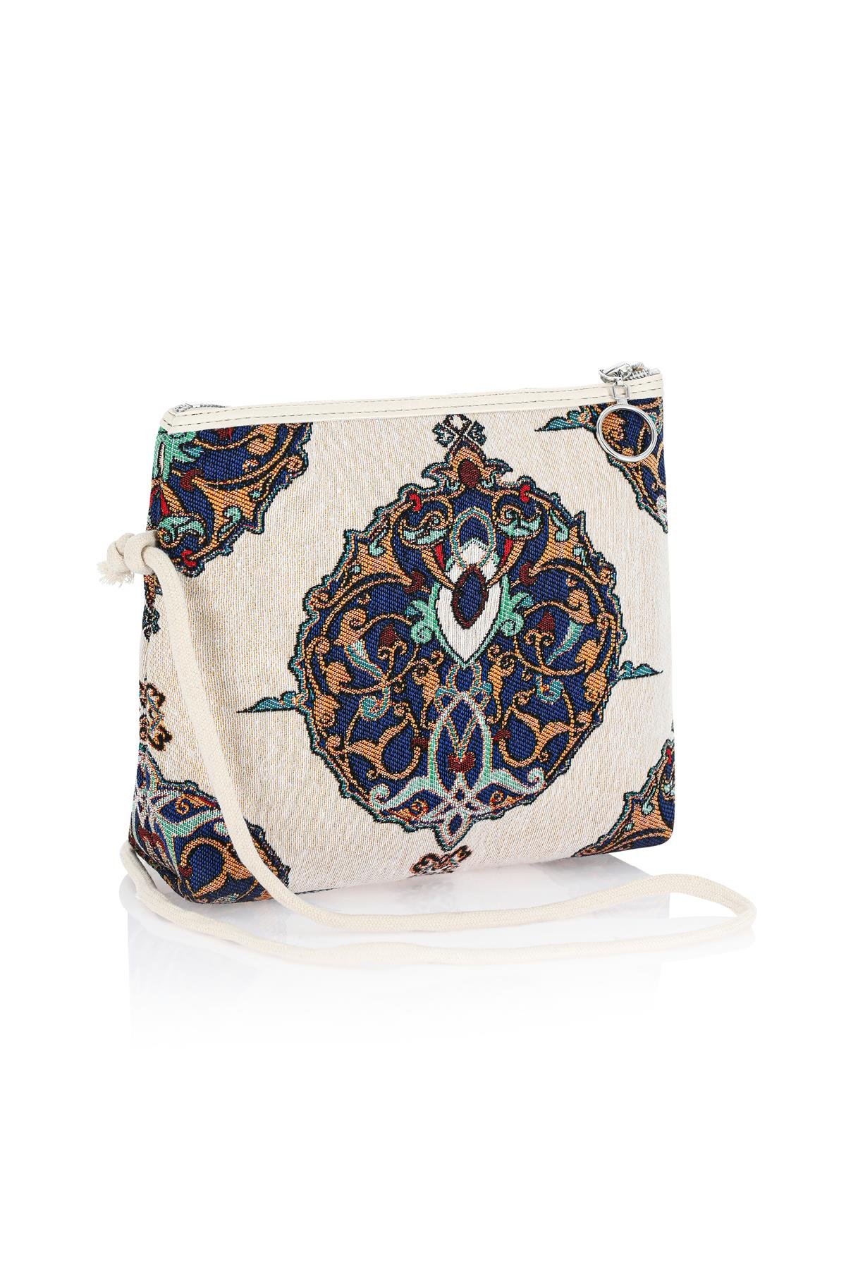 Etnik Desenli Kadın Sırt El Omuz Çanta Mottif İstanbul Otantik Goblen 1051