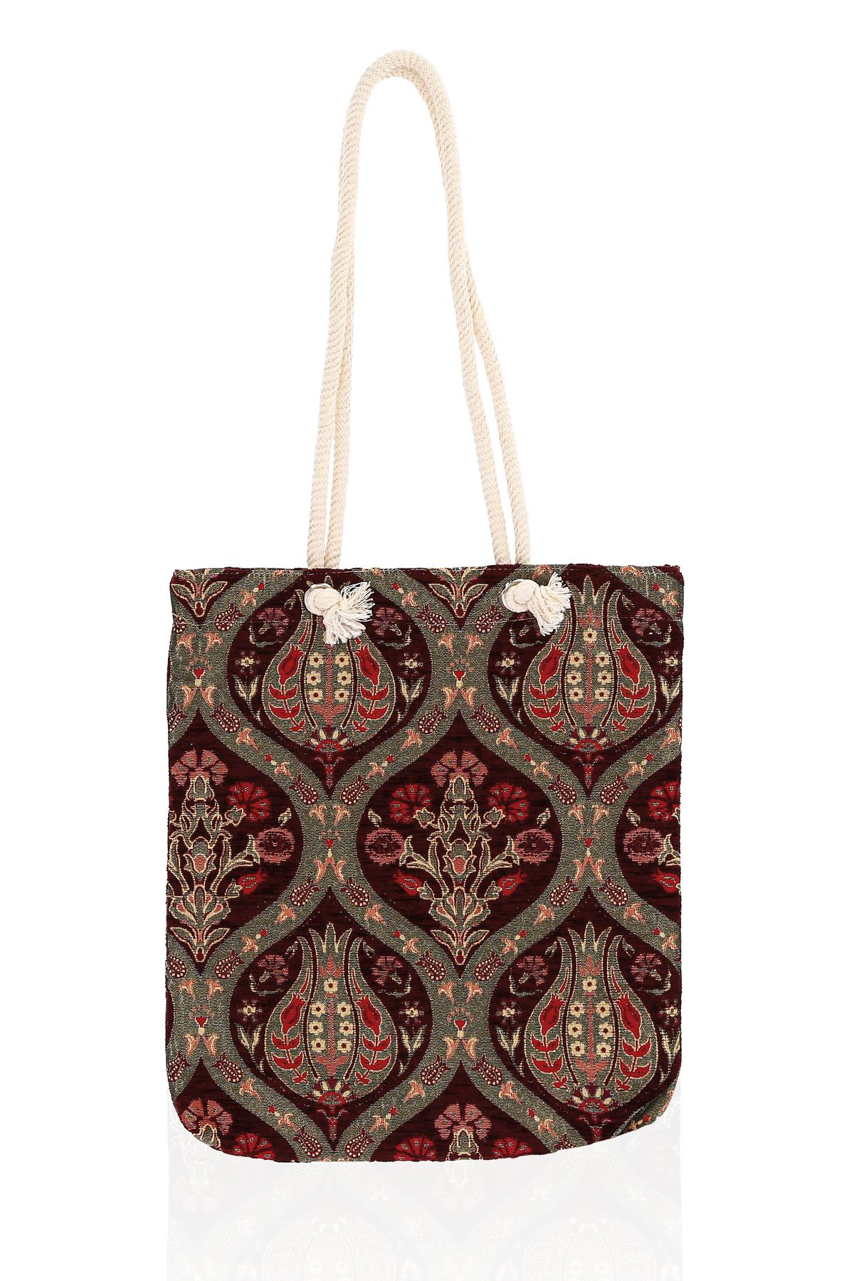 Omuz Çanta Kadın Çanta Motif İstanbul Otantik Şönil Heybe Çanta