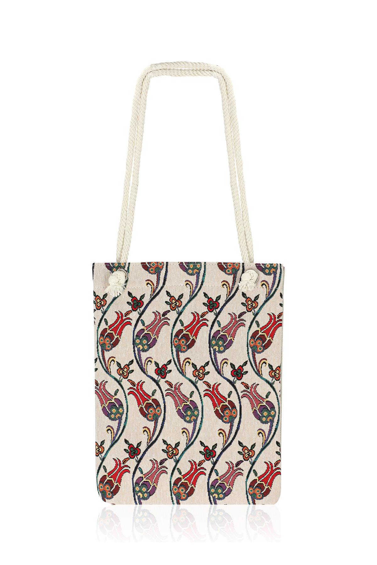 Örme Askılı Kadın El Omuz Çanta Mottif İstanbul Otantik Goblen Heybe