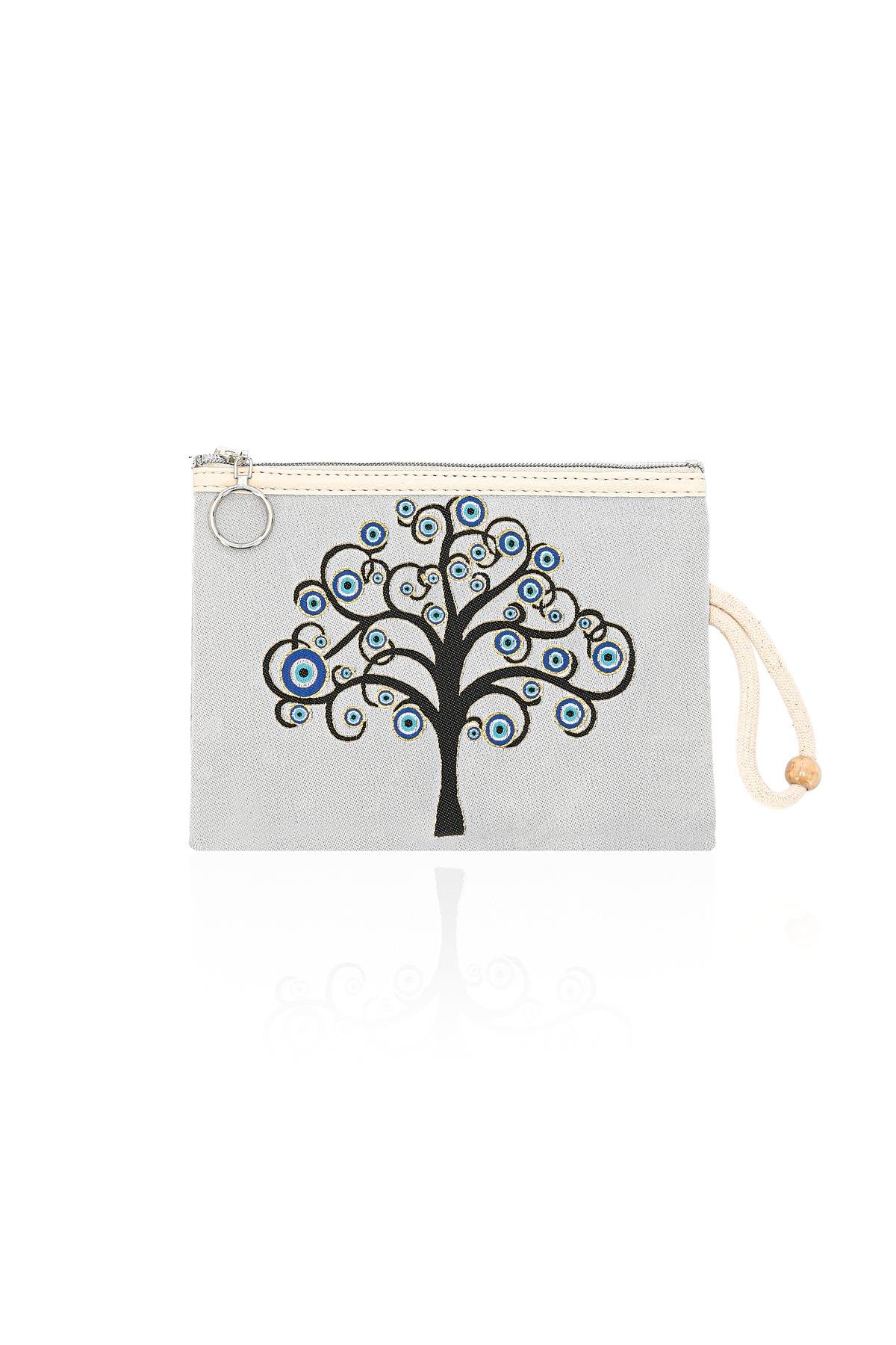 Özel Tasarım Nazar Desenli Kadın Portföy Clucth Çanta Makyaj Çanta El Çantası