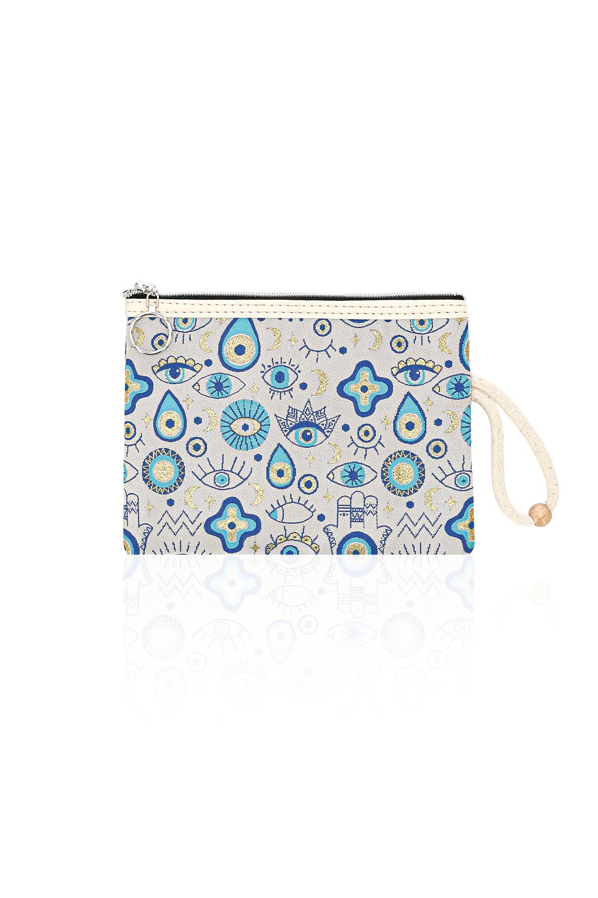 Özel Tasarım Nazar Desenli Kadın Portföy Clucth Çanta Makyaj Çanta El Çantası