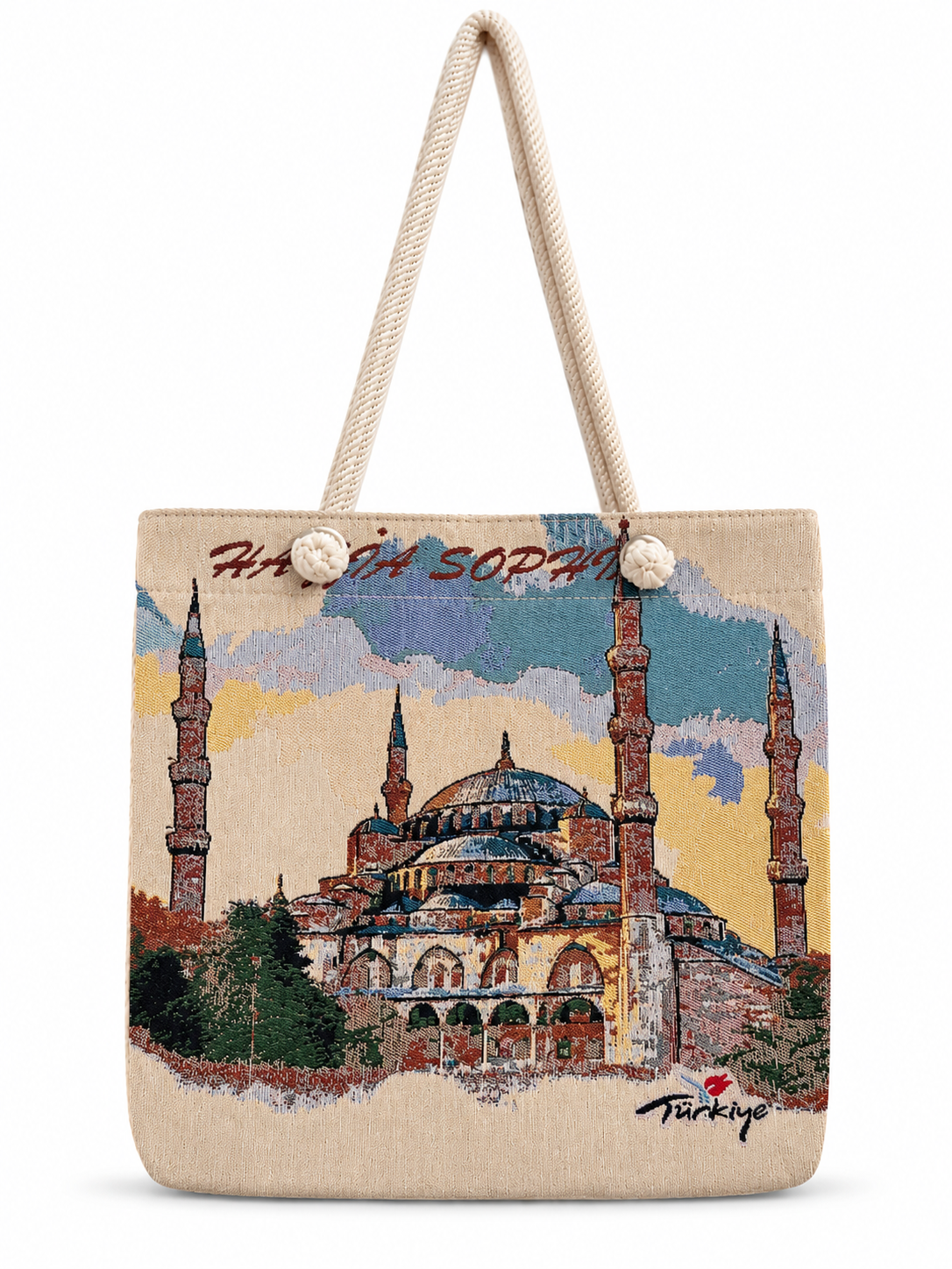 Örme Askılı Kadın El Omuz Çanta Mottif İstanbul Otantik Goblen Heybe