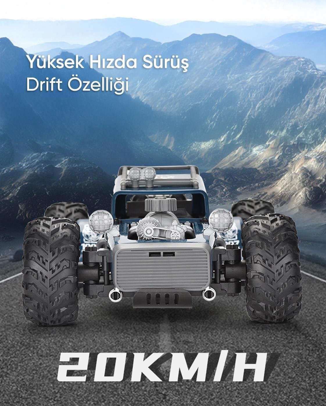 1:10 Yüksek Hızlı Truck Araba 2.4 Ghz Şarjlı Uzaktan Kumandalı Araba