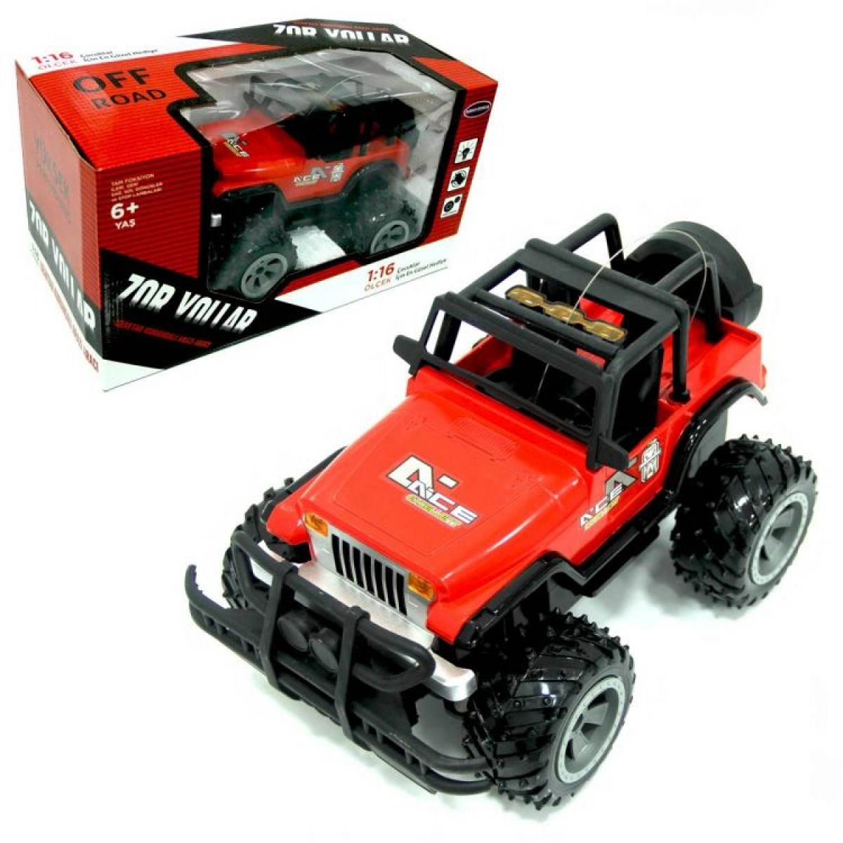 1:16 Zor Yollar Full Fonksiyon Kumandalı 28 Cm Jeep