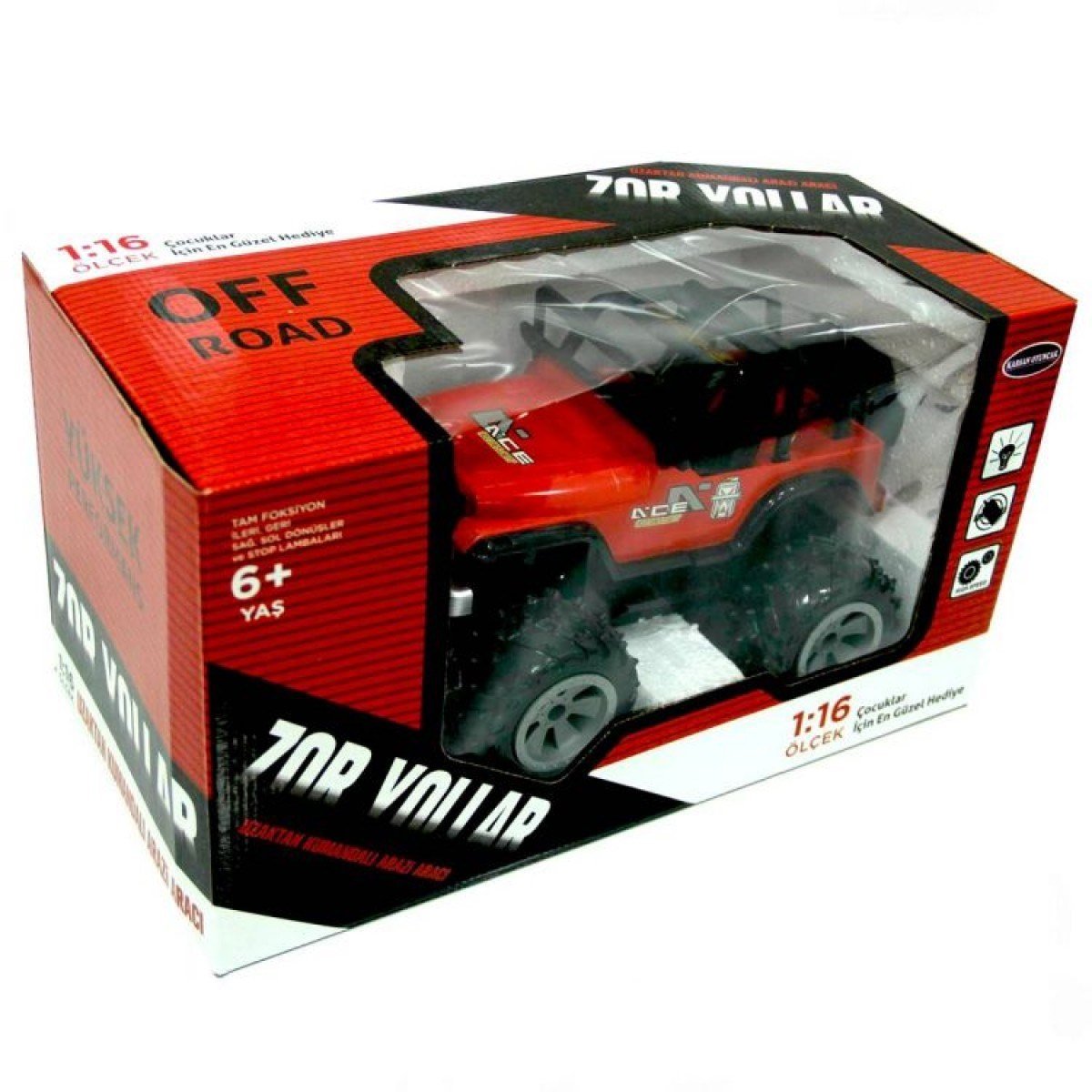 1:16 Zor Yollar Full Fonksiyon Kumandalı 28 Cm Jeep