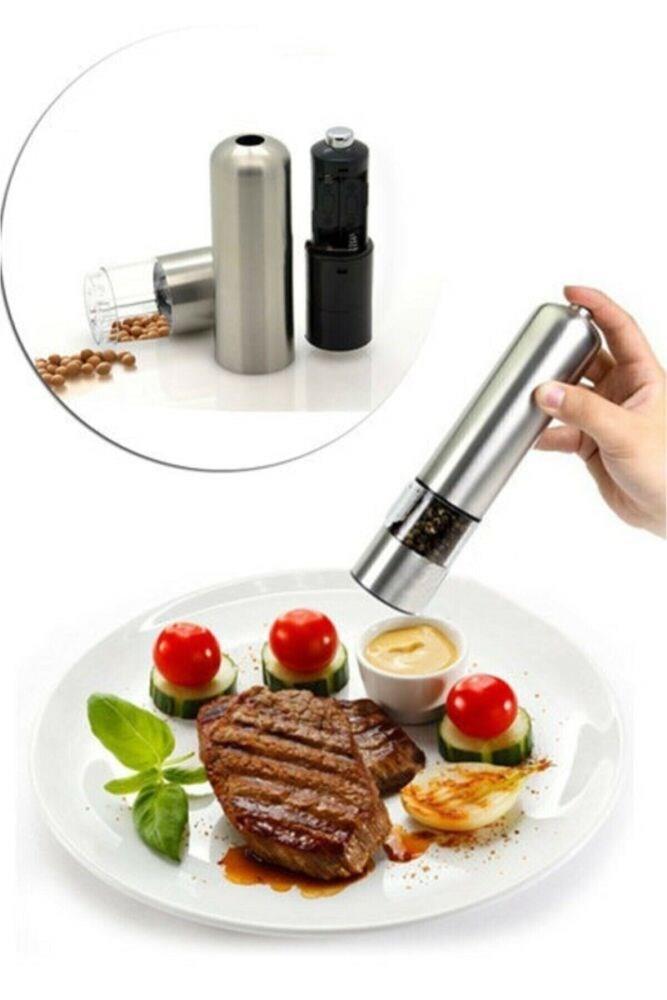 2li Pilli Karabiber Tuzluk Değirmeni Otomatik Baharat Öğütücü