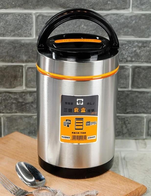 3lü Paslanmaz Çelik Yemek Termosu Sefer Tası 1,8 Litre 3 Katlı Yemek Kabı