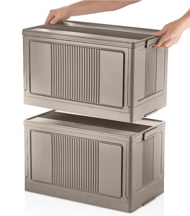 55 L Çok Amaçlı Katlanabilir Organizer Dolap Saklama Kutusu Antrasit