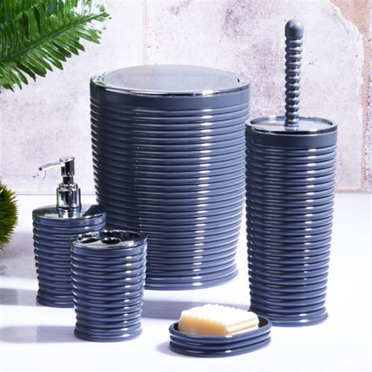 5'Li Banyo Seti Elegans Seri Krom Füme