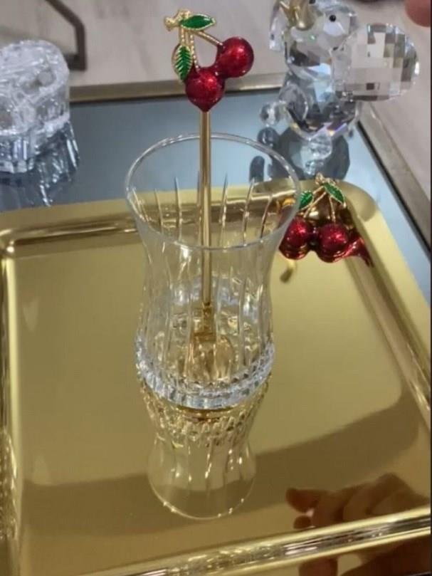 6lı Kaşık Seti Kiraz Çay Kahve Kaşığı Set Sunumluk