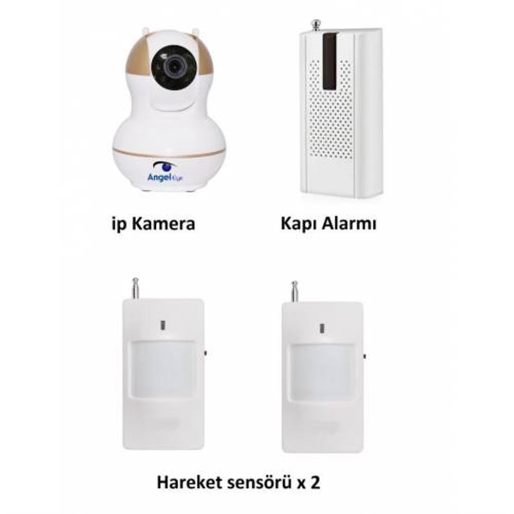 AngelEye KS-512 Full HD Wifi Ev ve Bebek iP Kamera 4in1 Full Set