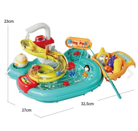 Aqua Park Çeşmeli Lavabo Balık Tutma Oyunu 3 Oyun Bir Arada