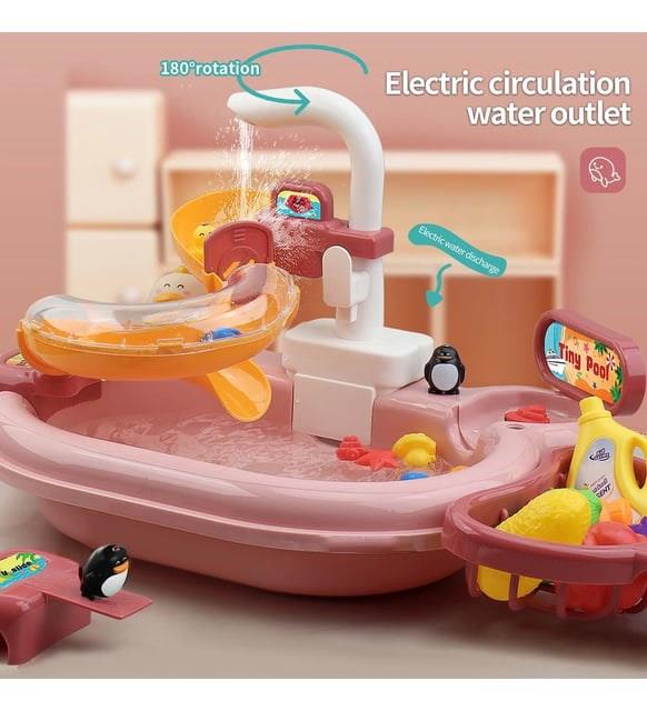 Aqua Park Çeşmeli Lavabo Balık Tutma Oyunu 3 Oyun Bir Arada