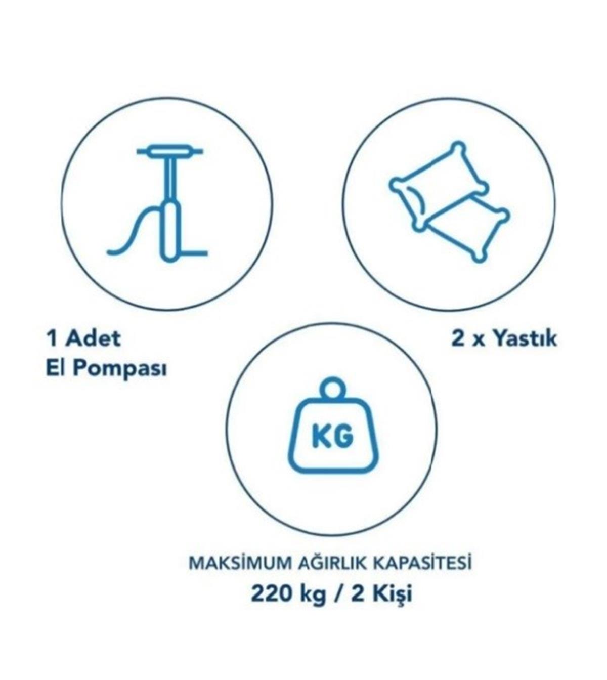 Avenli 21470 Çift Kişilik Yastıklı Şişme Yatak Set