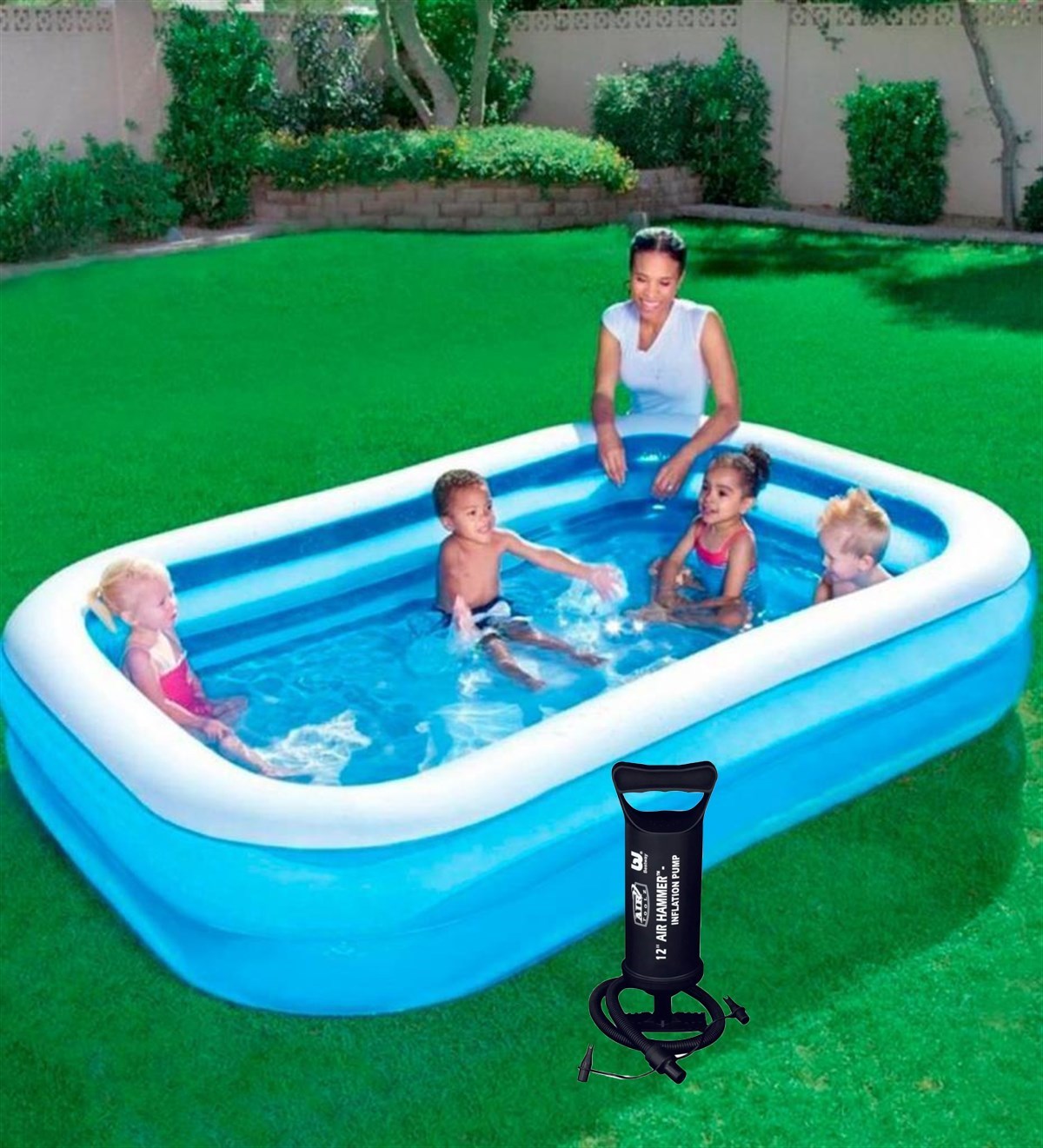 Bestway 12819 Şişme Havuz Dikdörtgen Aile Havuzu 211X132X46 Cm + Pompa