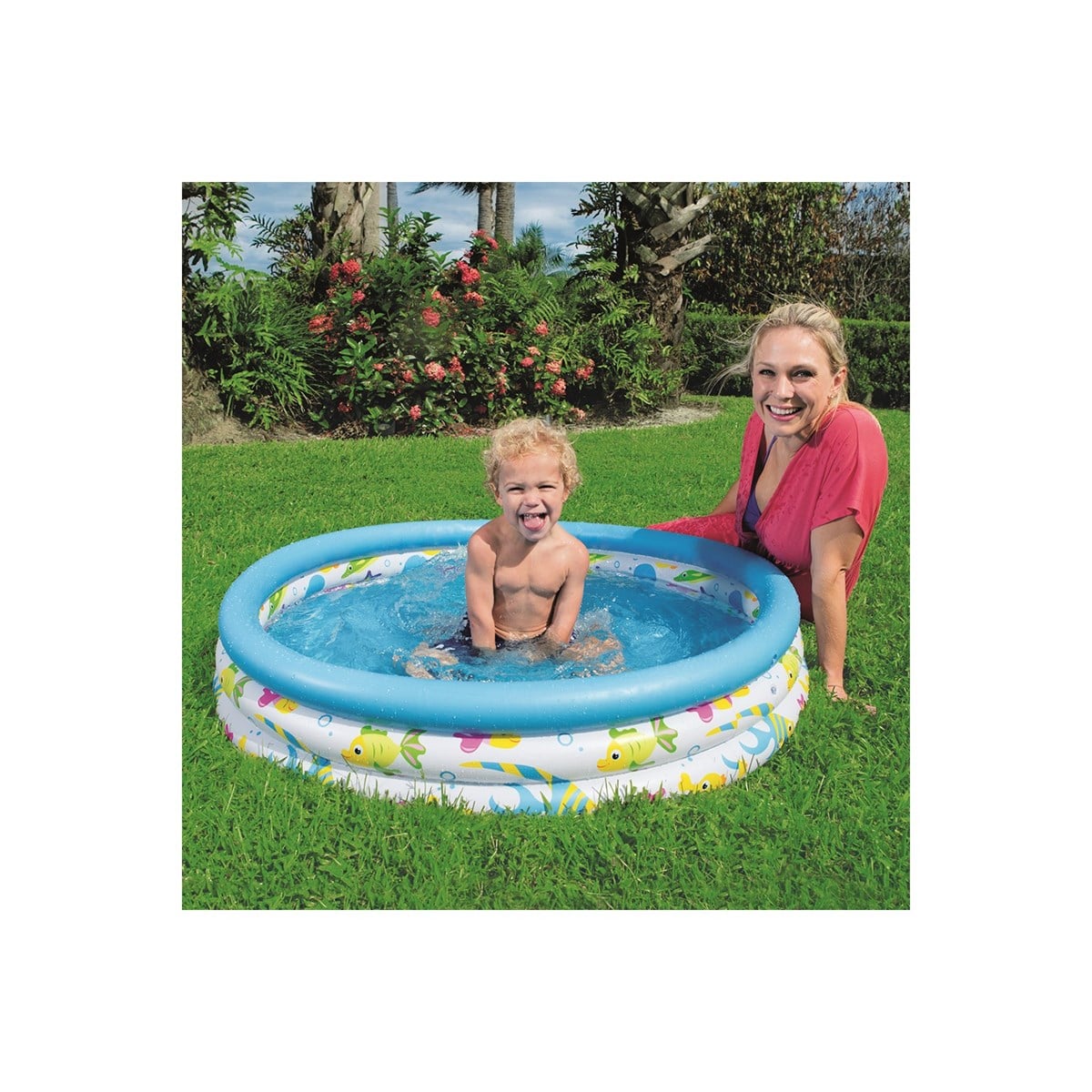 Bestway 3 Halkalı Deniz Yaşamı Desenli Çocuk Havuzu - 51008 (102 cm x 25 cm)