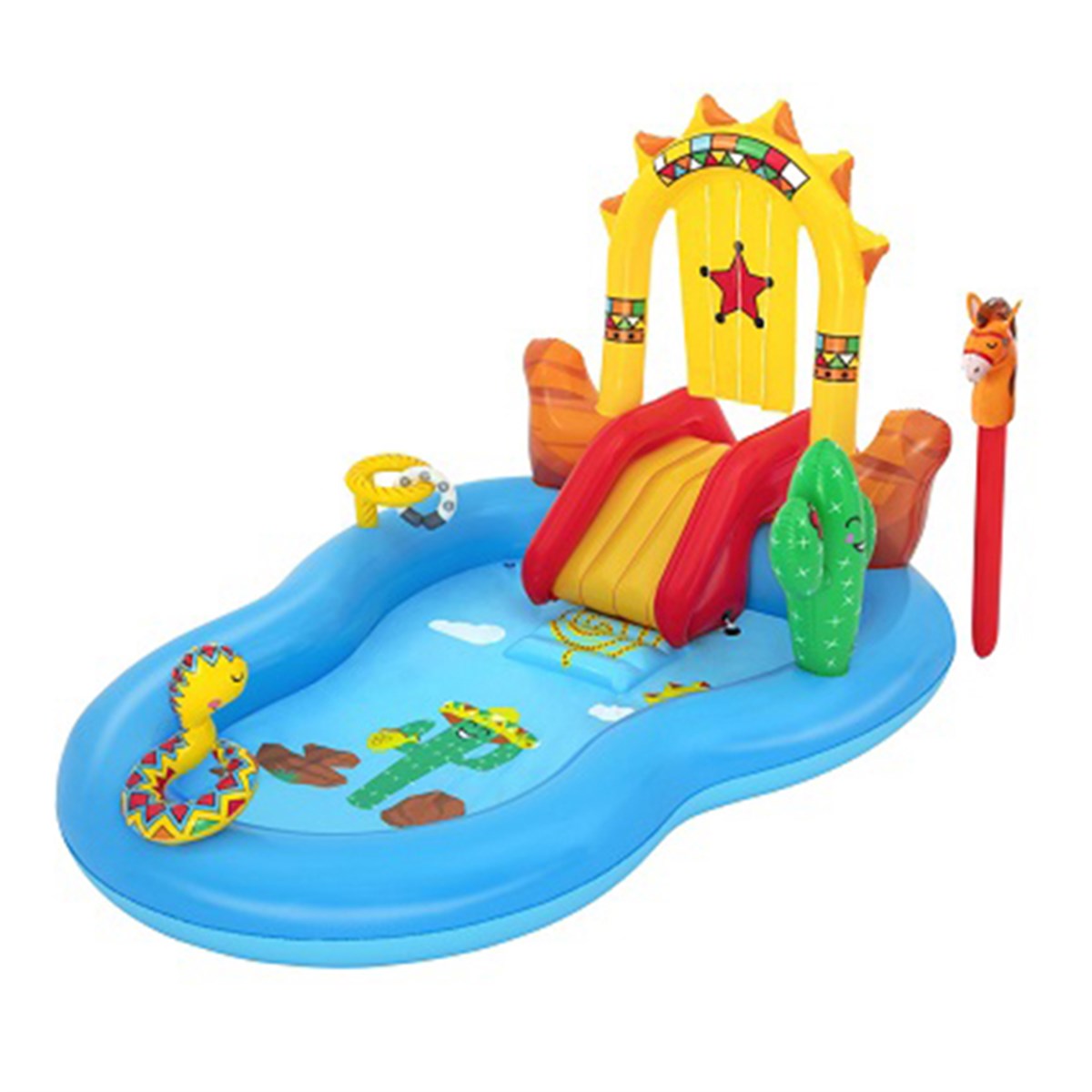Bestway 53118 Wild West Kaydıraklı Fıskiyeli Aqua Park Şişme Havuz