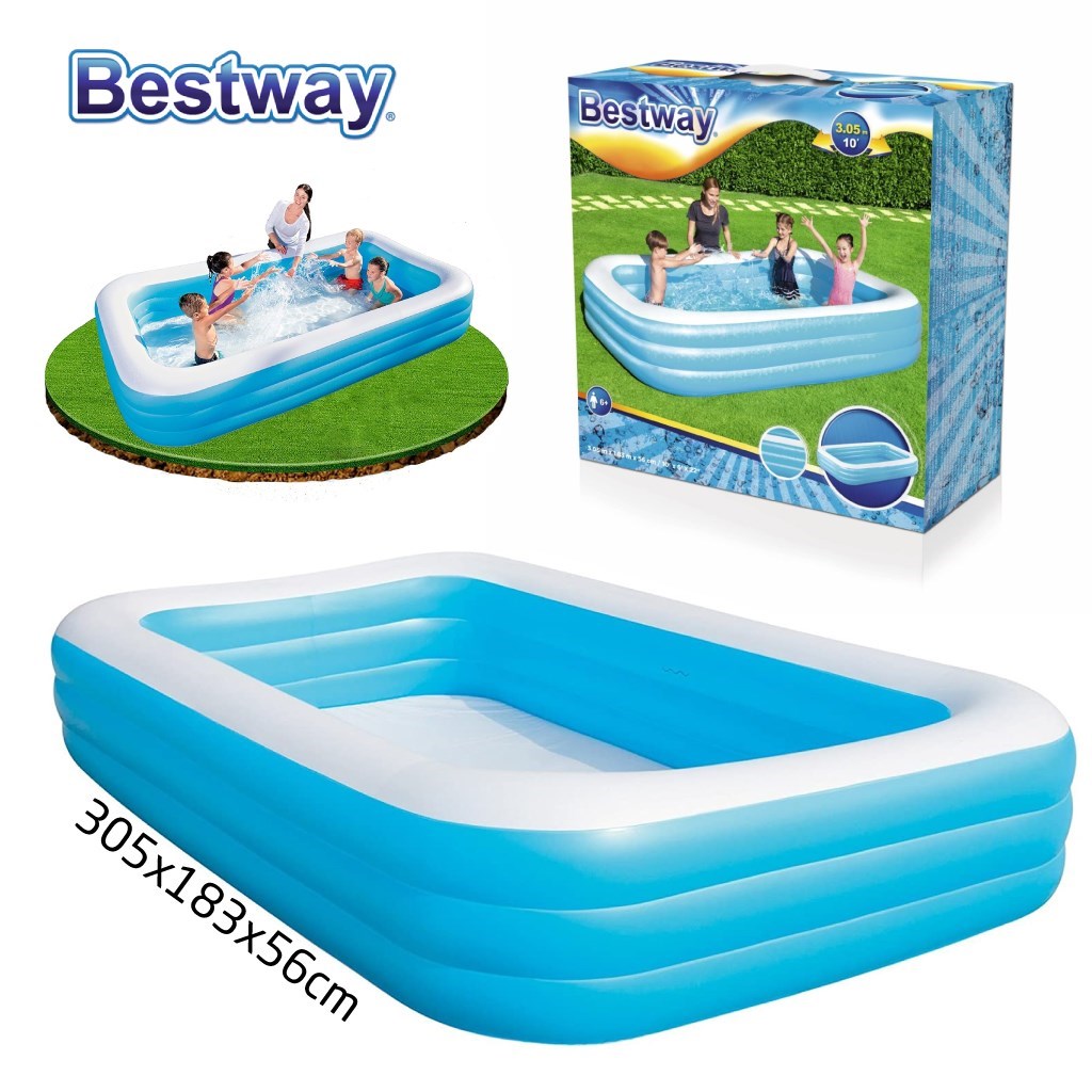 Bestway 54009 Jumbo Aile Havzu 305x183x56 Cm Dikdörtgen Büyük Şişme Havuz