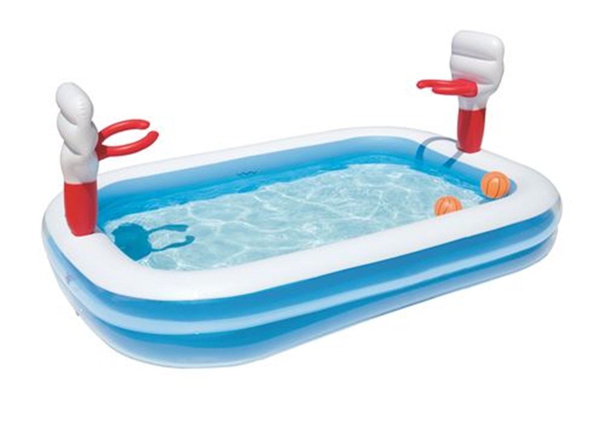 Bestway 54122 Basketbol Potalı Şişme Çocuk Havuzu 251x168x102 Cm