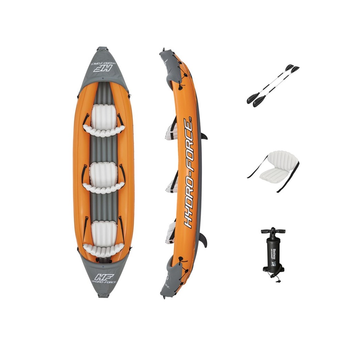 Bestway 65132 Rapid X3 Hydroforce 3 Kişilik Şişme Kano 381x100x44 cm
