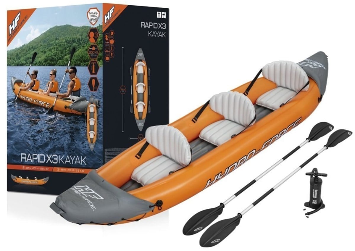 Bestway 65132 Rapid X3 Hydroforce 3 Kişilik Şişme Kano 381x100x44 cm