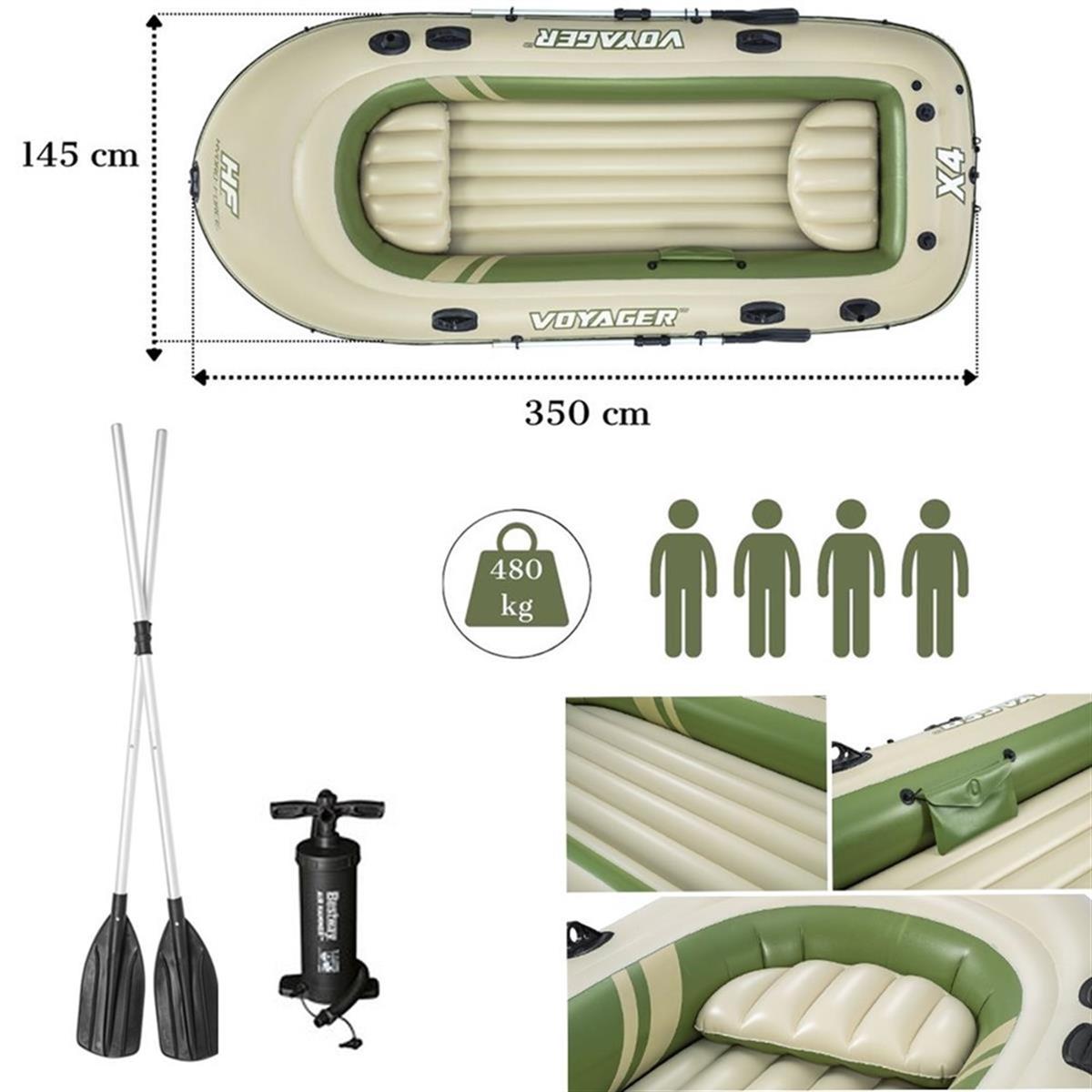 Bestway 65156 Voyager X4 Şişme Bot Set 350 X 145 Cm