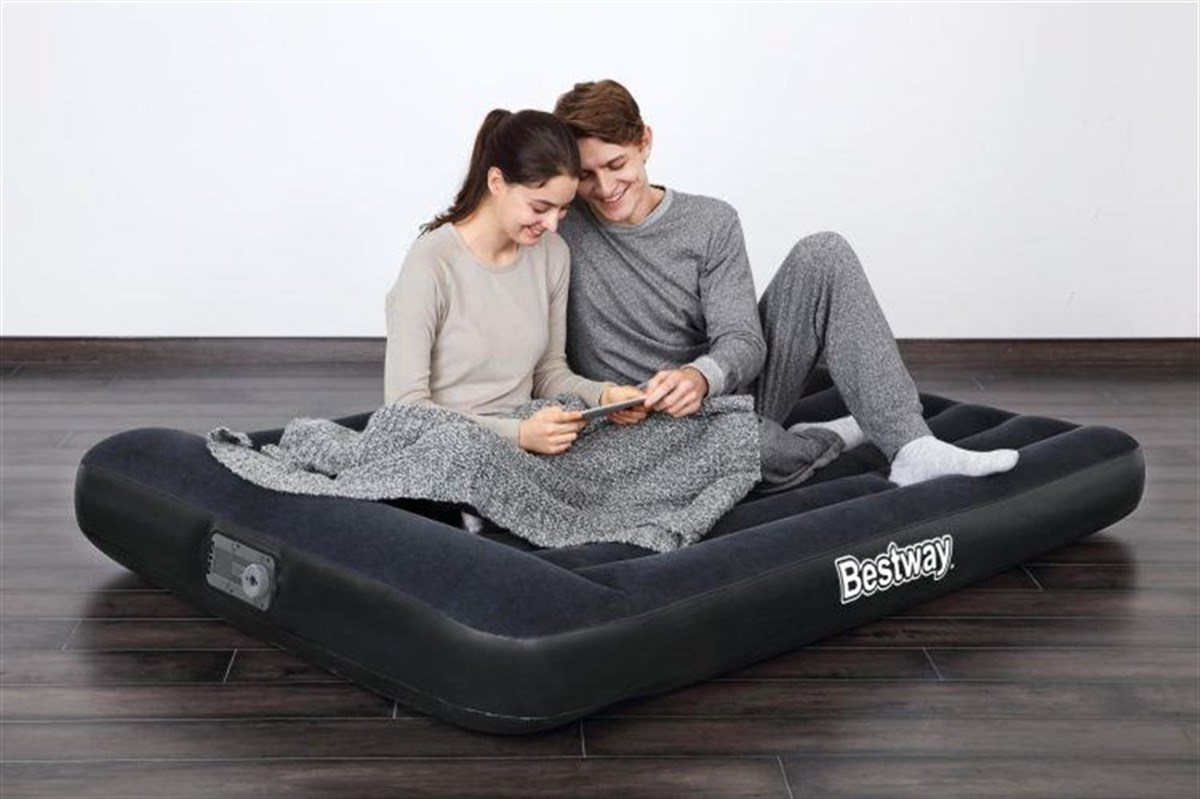 Bestway 67462 Dahili Pompalı Çift Kişilik Şişme Yatak 191X137X30Cm