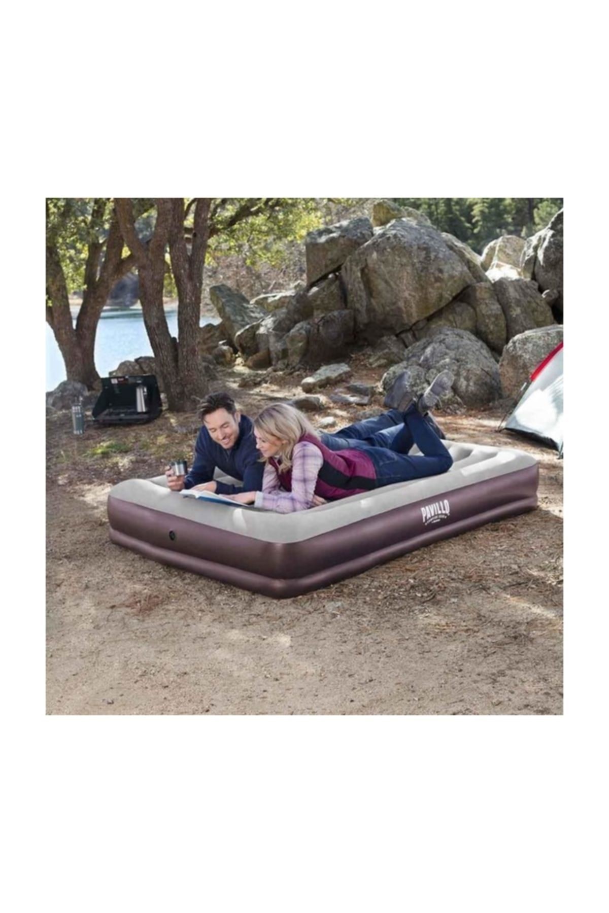 Bestway 67699 Pavillo Çift Kişilik Şişme Yatak ( 203x152x36 cm) Pompa Hediyeli