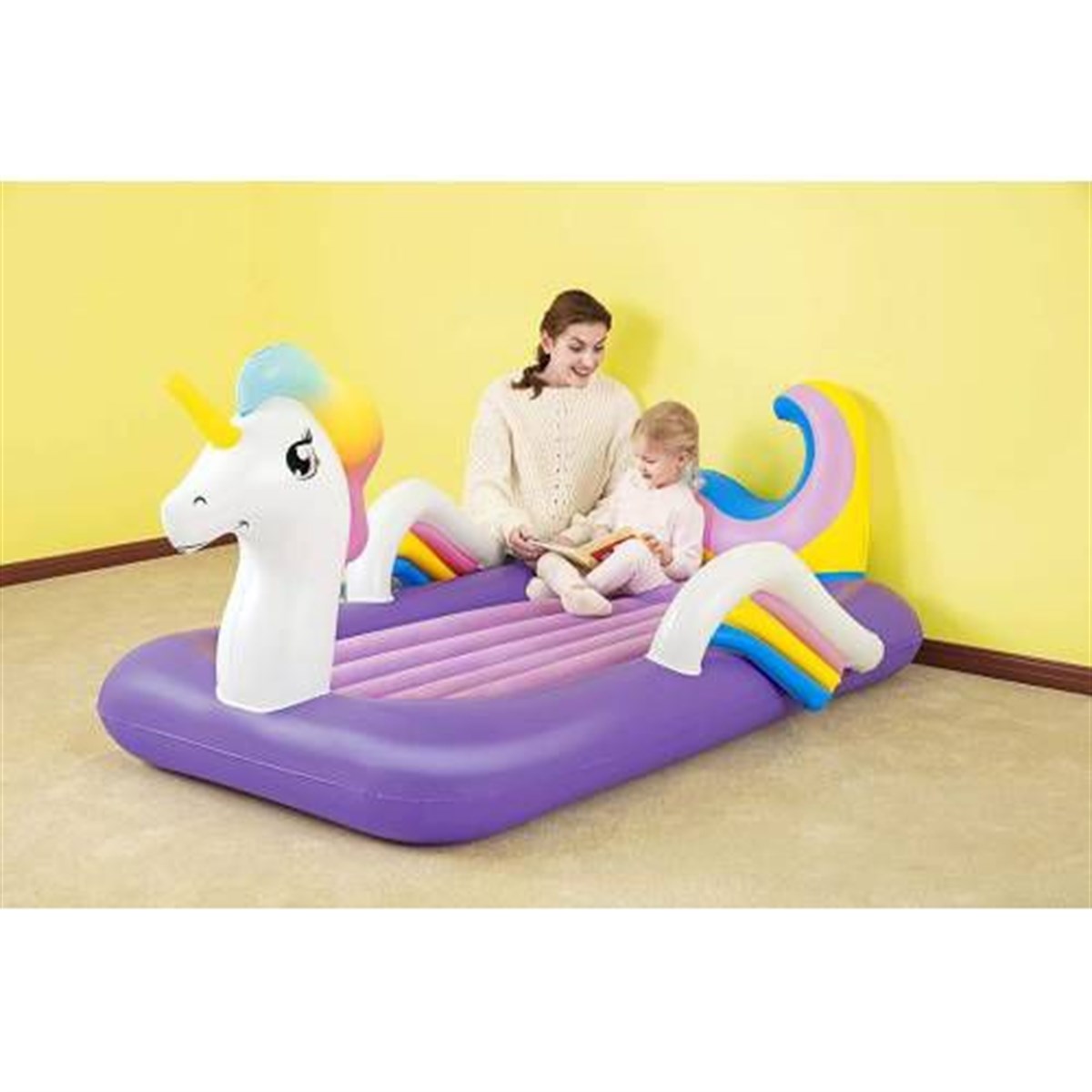 Bestway 67713 Unicorn Temalı Şişme Çocuk Yatağı Pompa Hediyeli