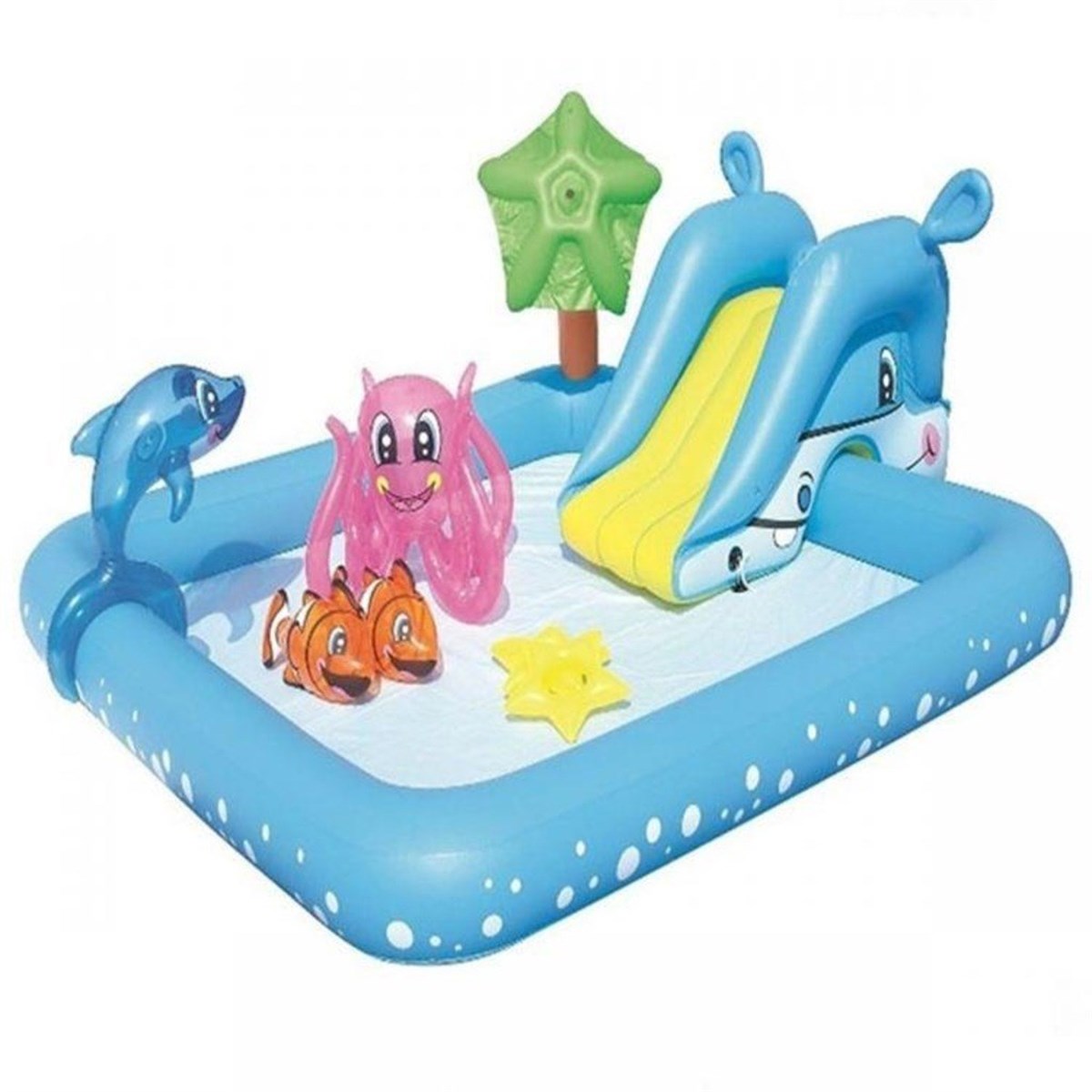 Bestway Neşeli Hayvanlar Kaydıraklı Fıskiyeli Havuz 53052 +Pompa