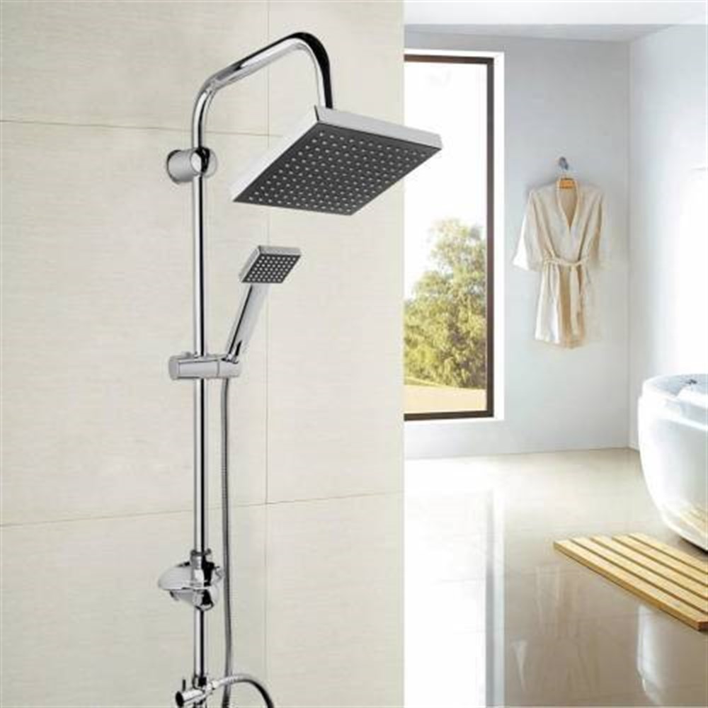 BeyazSu Krom Kaplama Siyah Robot Yağmurlama Tepe Duş Seti