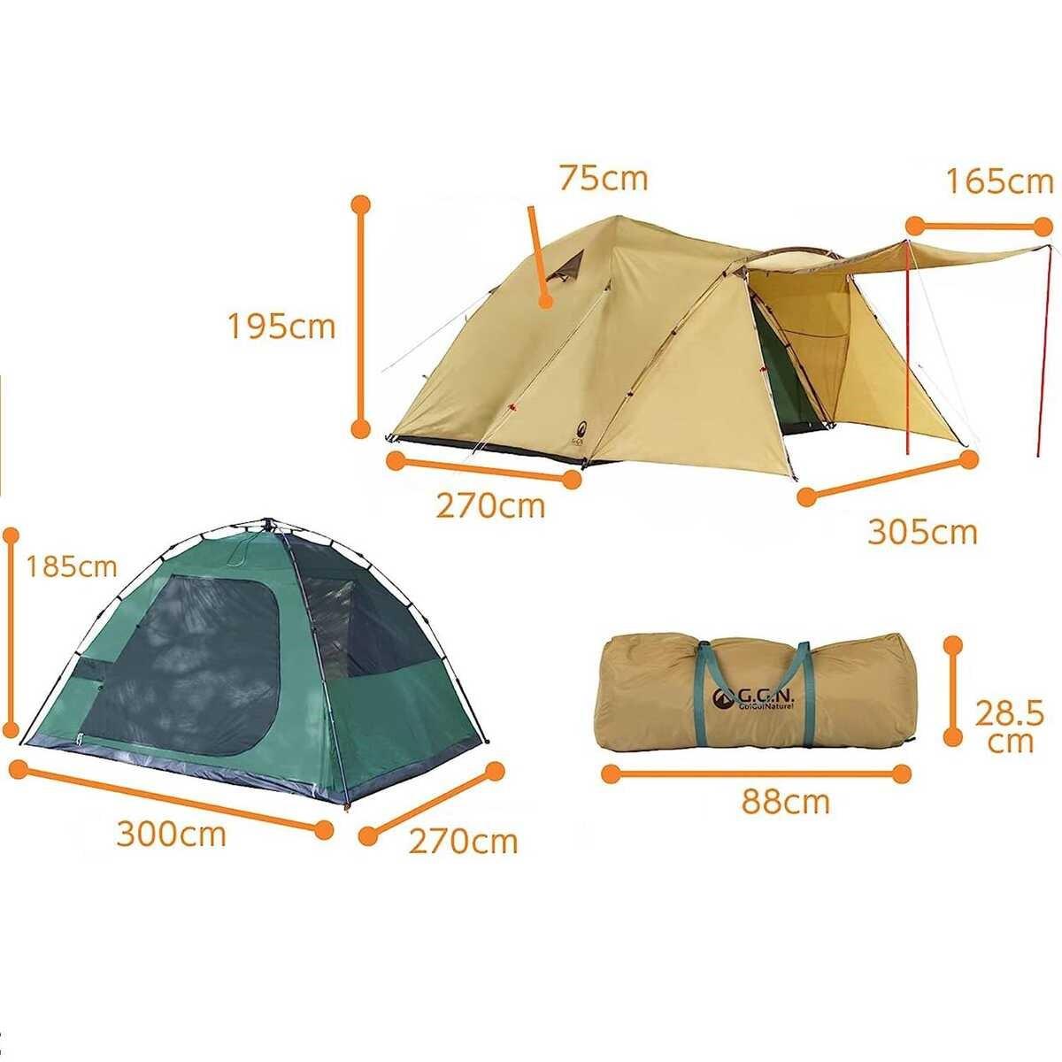 BreezeTime GoGoNature D6 Otomatik Çadır-BEJ YEŞİL