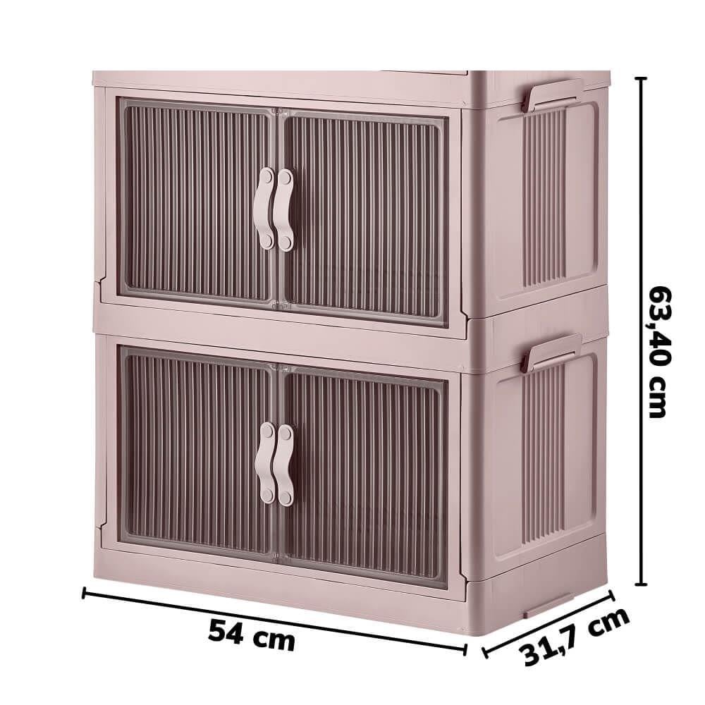 Çok Amaçlı Katlanabilir 2 Katlı Organizer Dolap Mutfak Banyo Düzenleyici Pembe