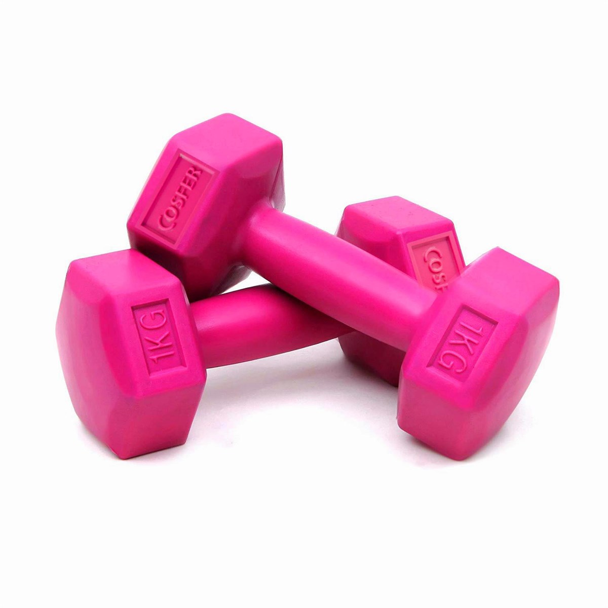 Cosfer CSF90831X2 1 Kg X 2 Adet Vinly Kaplı Köşeli Dambıl