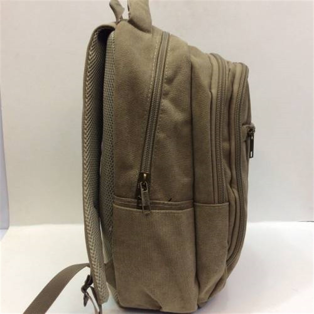 Escape 307 Laptop Bölmeli Canvas Kumaş Sırt Çantası Bej