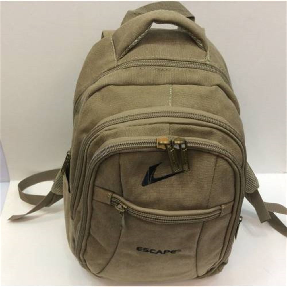 Escape 307 Laptop Bölmeli Canvas Kumaş Sırt Çantası Bej