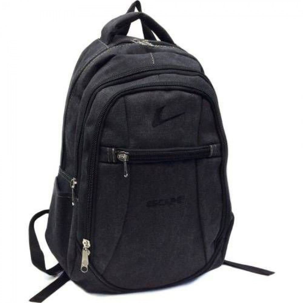 Escape 307 Laptop Bölmeli Canvas Kumaş Sırt Çantası Siyah
