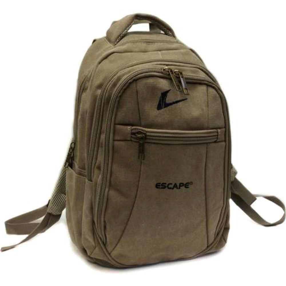 Escape 307 Laptop Bölmeli Canvas Kumaş Sırt Çantası Bej