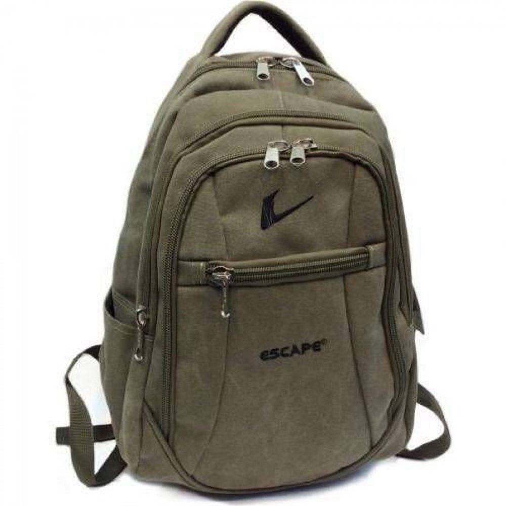 Escape 307 Laptop Bölmeli Canvas Kumaş Sırt Çantası Yeşil