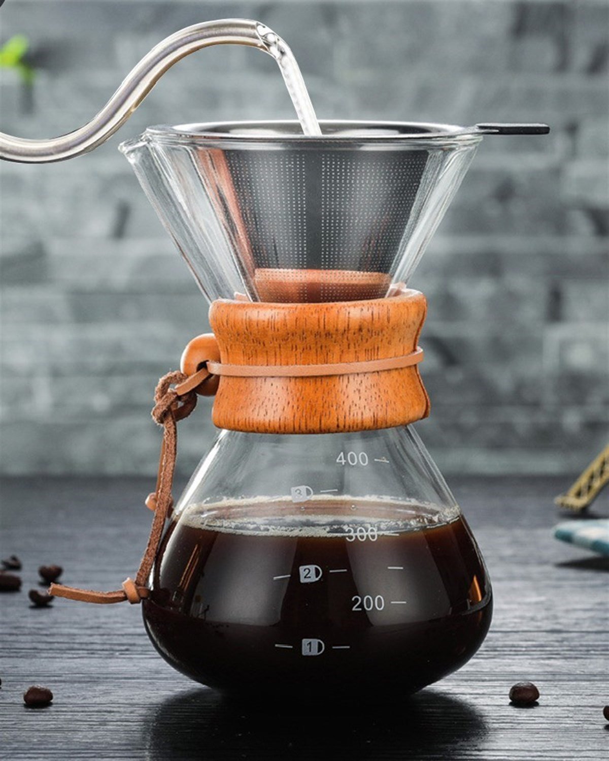 Filtre Kahve Cam Set 400 Ml