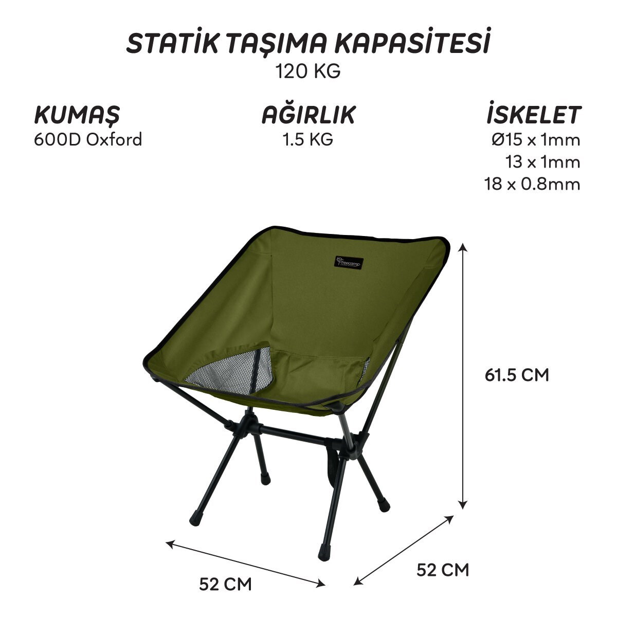 FreeCamp Jett Katlanır Sandalye-HAKİ