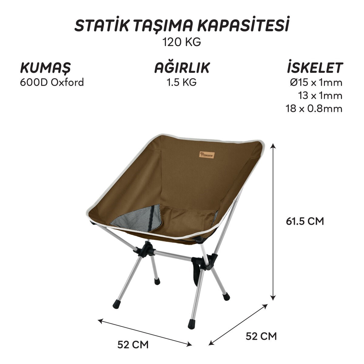 FreeCamp Jett Katlanır Sandalye-KAHVERENGİ