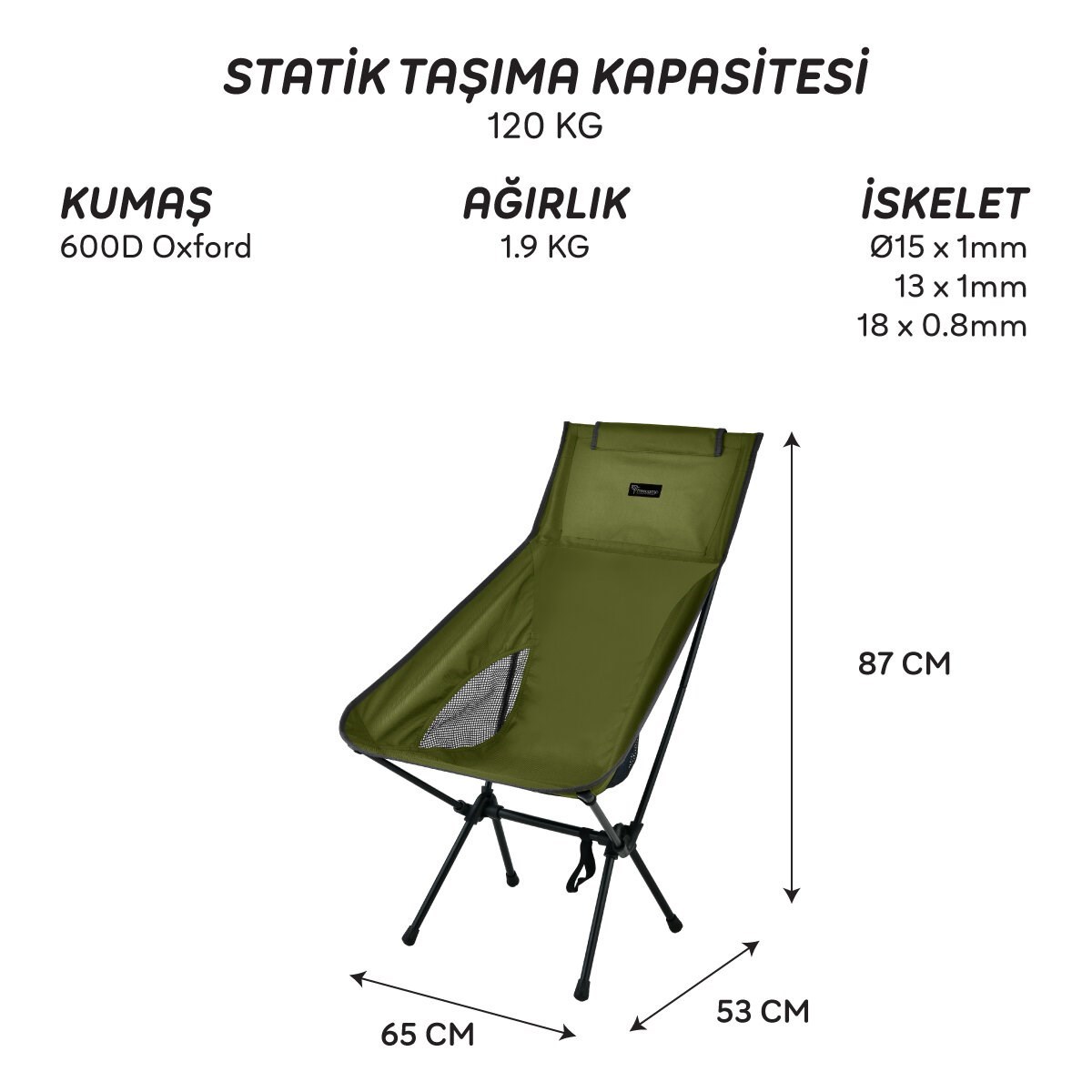 FreeCamp Waylay Katlanır Sandalye-HAKİ