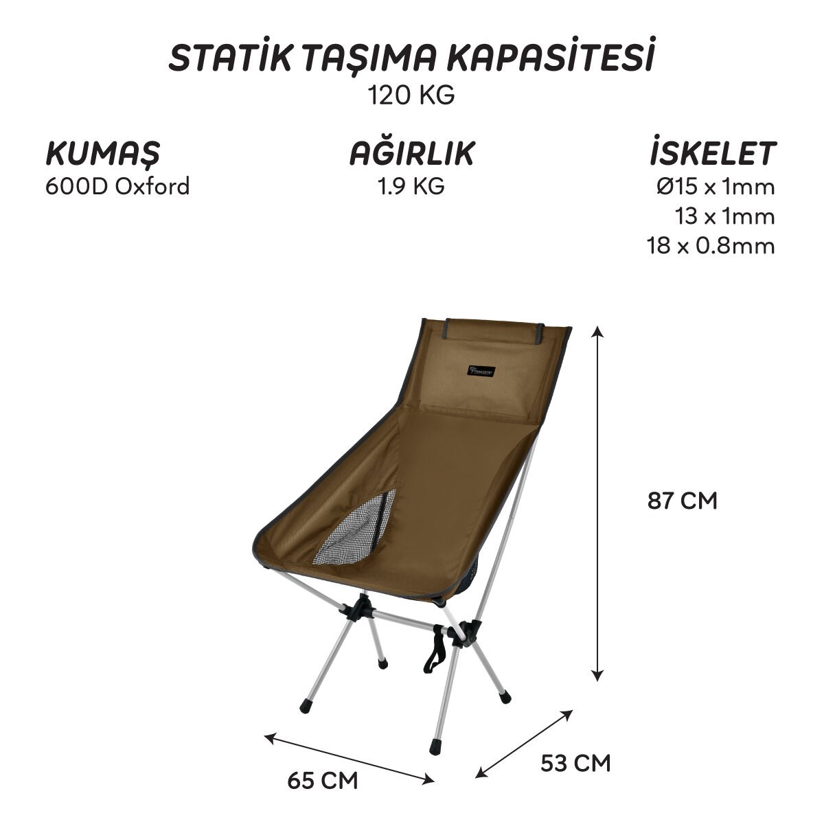 FreeCamp Waylay Katlanır Sandalye-KAHVERENGİ