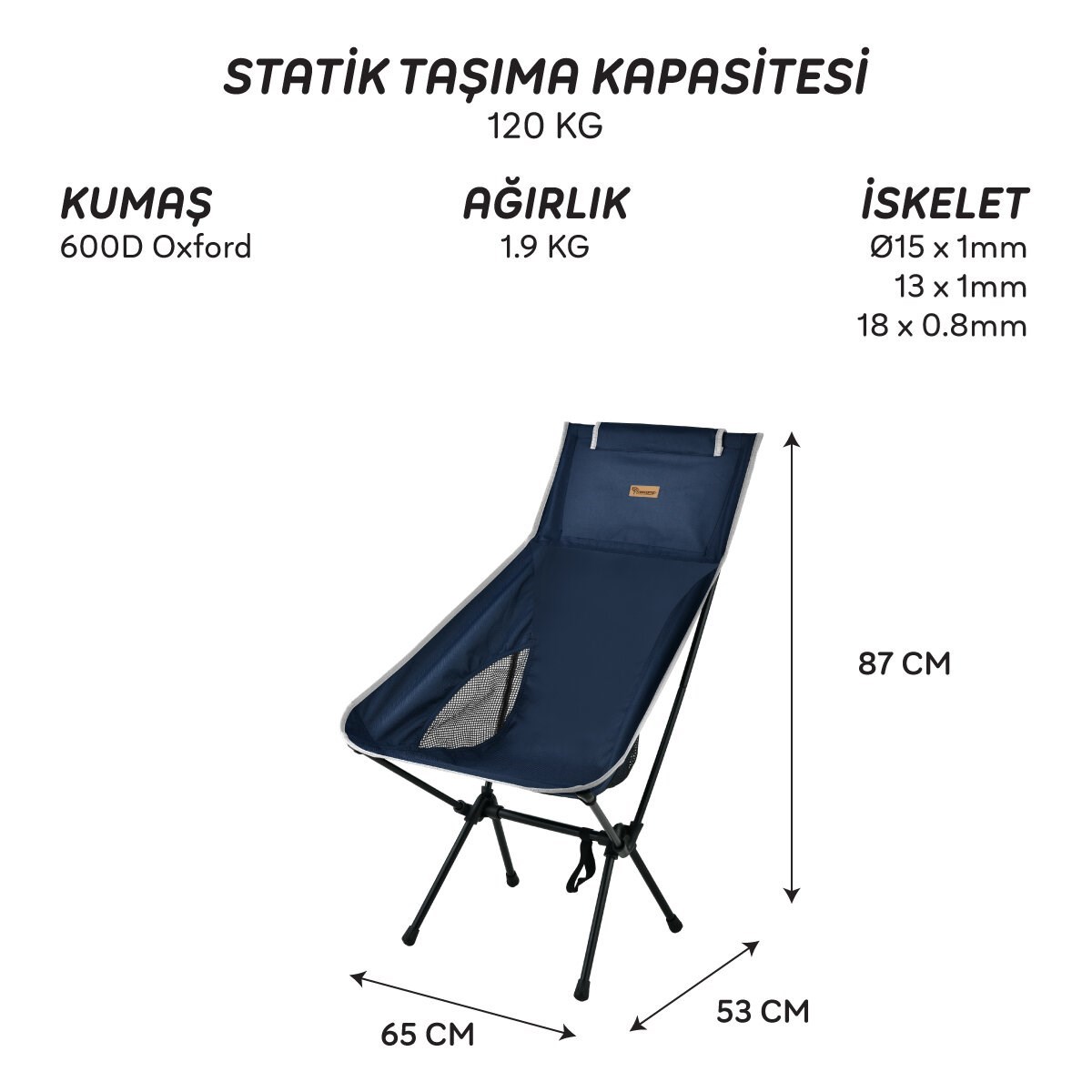 FreeCamp Waylay Katlanır Sandalye-LACİVERT